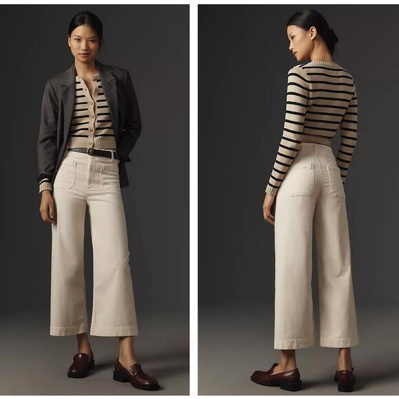 Anthropologie Pants - Anthropologie Cream Wide Leg Pants